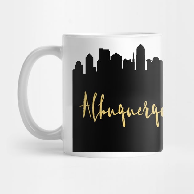 ALBUQUERQUE NEW MEXICO DESIGNER SILHOUETTE SKYLINE ART by deificusArt